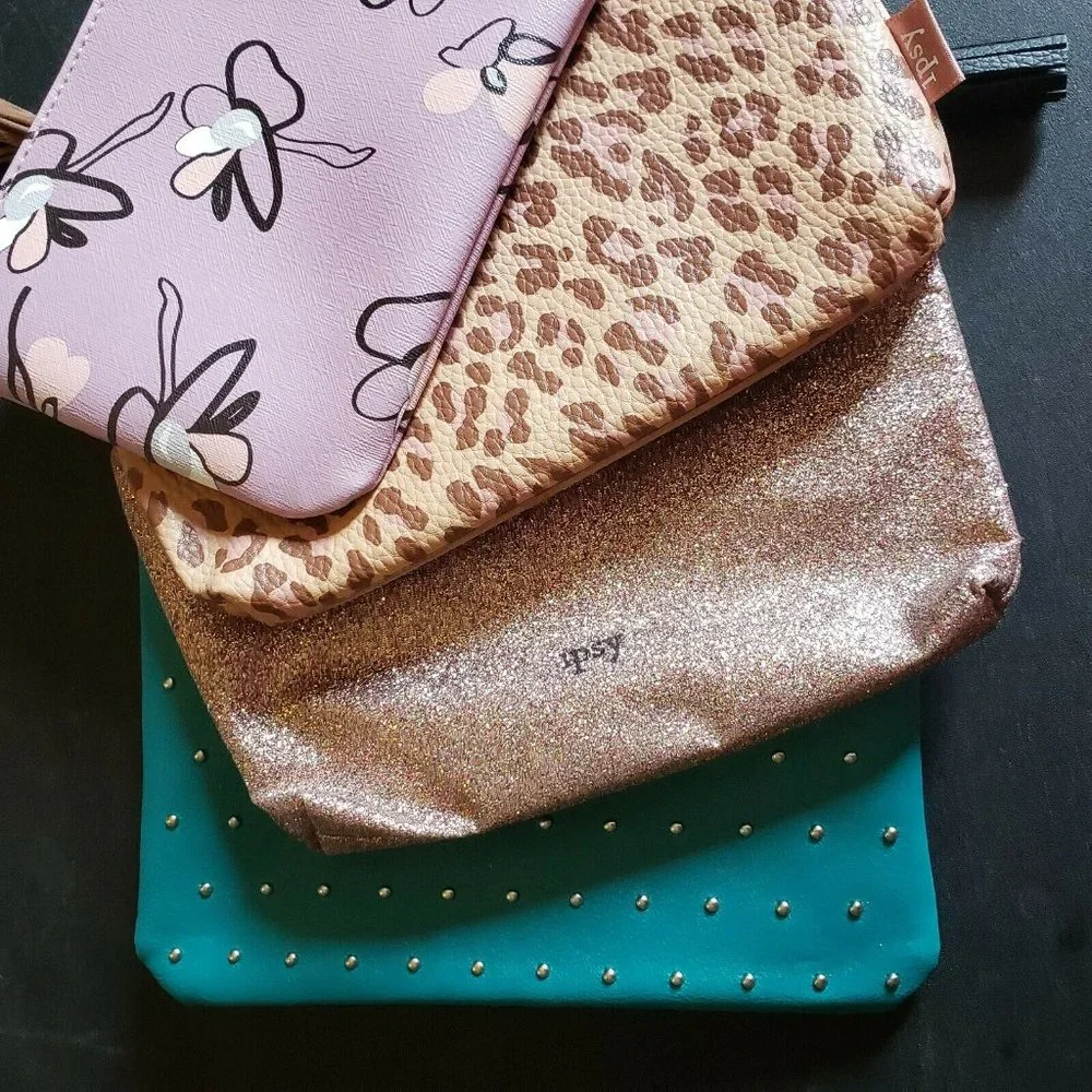 Lot of 4 Ipsy Makeup Bags Pouches the 100th Bag